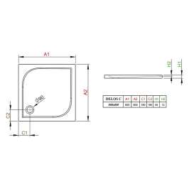 Душевой поддон Radaway Delos C800